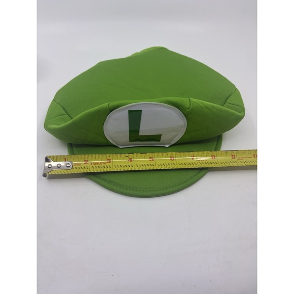 Super Mario Bros Luigi Hat Costume Cosplay Adult Size Elastic Green Cap - Picture 5 of 6